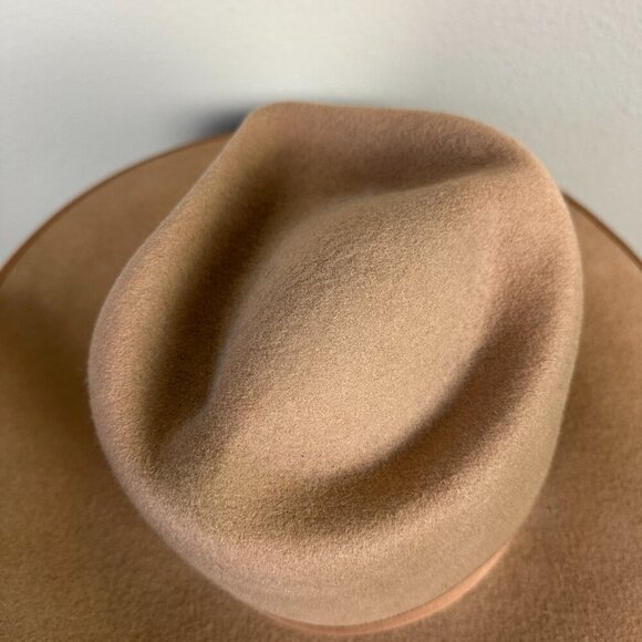 Lack Of Color Wide Brim Felt Fedora in Camel